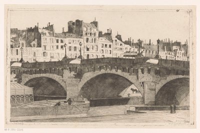 Pont Neuf door Willem Adrianus Grondhout (signed by artist)