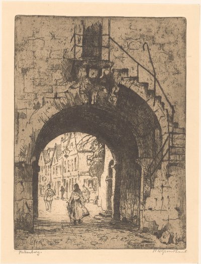 Rothenburg door Willem Adrianus Grondhout (signed by artist)