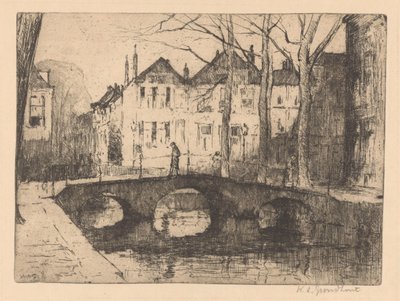 Smidswater in Den Haag door Willem Adrianus Grondhout (signed by artist)