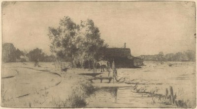Stal in de Binckhorst in Den Haag door Willem Adrianus Grondhout (signed by artist)