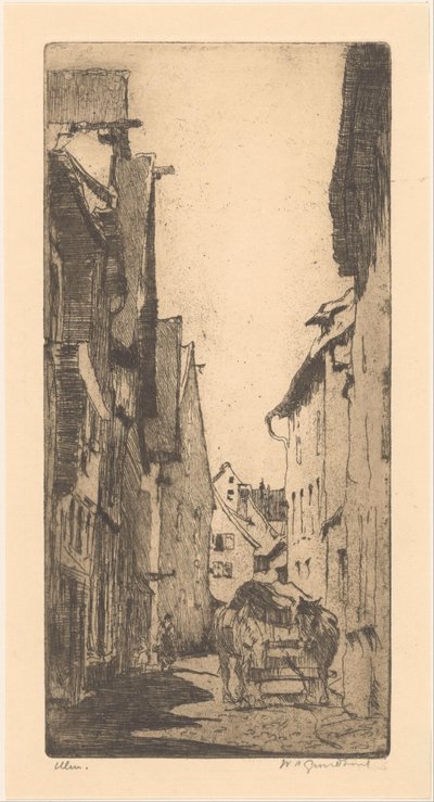 Ulm door Willem Adrianus Grondhout (signed by artist)