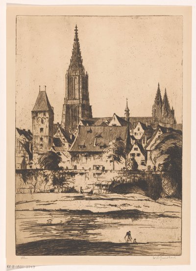 Ulm door Willem Adrianus Grondhout (signed by artist)