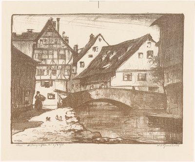 Ulm door Willem Adrianus Grondhout (signed by artist)
