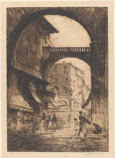 Verona door Willem Adrianus Grondhout (signed by artist)