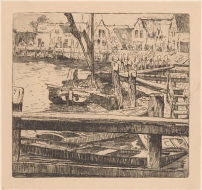 Haven van Volendam door Willem Adrianus Grondhout