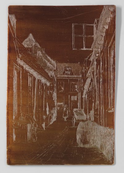 Oude straat in Voorburg door Willem Adrianus Grondhout