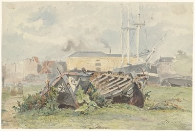 Scheepswerf door Willem Anthonie van Deventer
