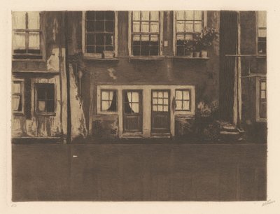 Oudezijds Achterburgwal, twee deuren in het midden door Willem Arnold Witsen