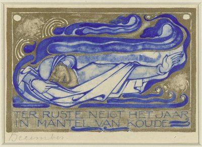 Ter ruste neigt het jaar in mantel van koude, december door Willem Arondéus