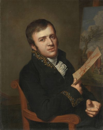 Jan (Baptist) Kobell II (1778-1814), schilder, in het uniform van een lid van het Koninklijk Instituut van Wetenschappen, Letterkunde en Schone Kunsten door Willem Bartel van der Kooi