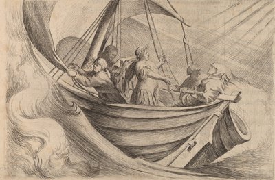 Caesar Steekt Stormachtige Zeeën Over, 1634 door Willem Basse