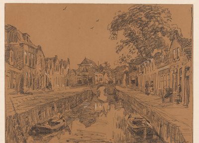 Gracht met oude huizen door Willem Bastiaan Tholen