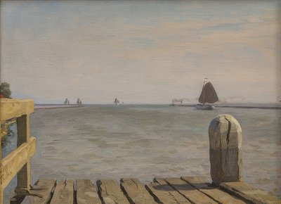 Pier in Enkhuizen. 1918 door Willem Bastiaan Tholen