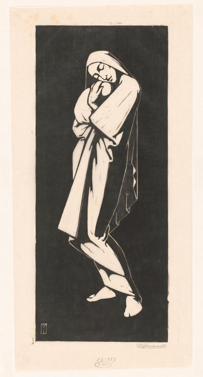 Vrouw met kind door Willem Bernardus IJzerdraat (signed by artist)