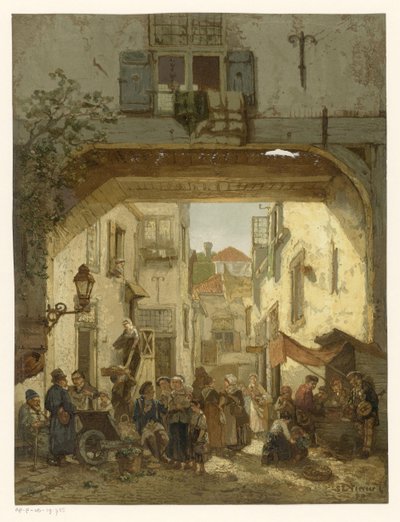 Boerenpoort in de Joodse buurt in Den Haag door Willem Bernardus IJzerdraat