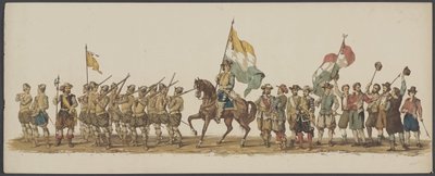 Delftse optocht van 1862, eerste en tweede groep door Willem Bernardus IJzerdraat