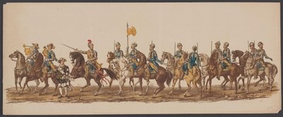 Delftse optocht van 1862, eerste groep door Willem Bernardus IJzerdraat
