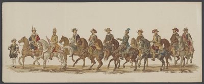 Delftse optocht van 1862, vierde groep door Willem Bernardus IJzerdraat