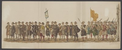 Delftse optocht van 1862, zevende en achtste groep door Willem Bernardus IJzerdraat