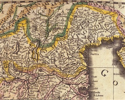 Kaart van de regio Veneto, Italië. Atlas van William Blaeu (1571 - 1638) door Willem Blaeu