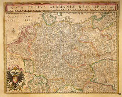 Hodierna Germany uit Theatrum Orbis Terrarum door Willem Bleau, Amsterdam door Willem Blaeu