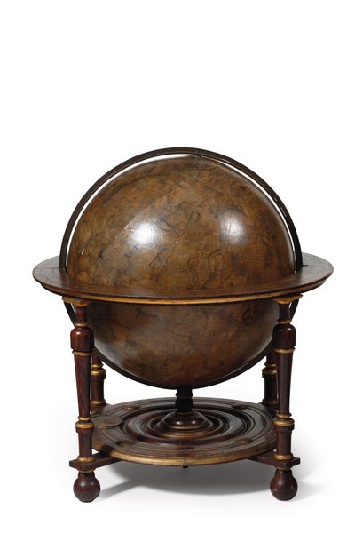 Groot paar bibliotheekglobes, de aardse 1645/48, de hemelse na ca. 1630 door Willem Blaeu