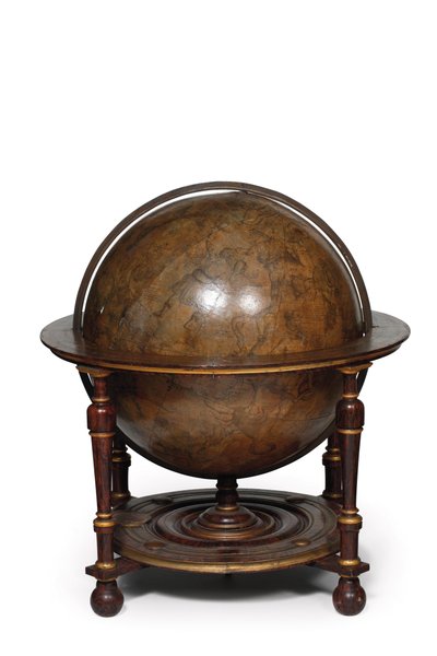 Groot paar bibliotheekglobes, de aardse 1645/48, de hemelse na ca. 1630 door Willem Blaeu
