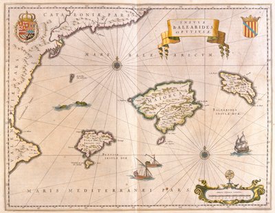 Mallorca, Menorca en Ibiza, inclusief de kusten van Catalonië en Valencia, in 