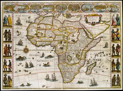 Kaart van Afrika. Blad uit een atlas van Willem Janszoon Blaeu door Willem Blaeu