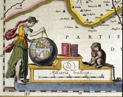 Meting van de Aarde. Detail van de atlas door Willem Janszoon Blaeu (1571-1638). Amsterdam 1630. door Willem Blaeu