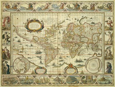 Nova Orbis Geographica ac Totius Terrarum Hydrographica door Willem Blaeu