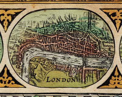 Voorstelling van de stad Londen (detail) van een wereldkaart in "The Theatre of the World" door Willem Janszoon Blaeu (1571-1638) door Willem Blaeu