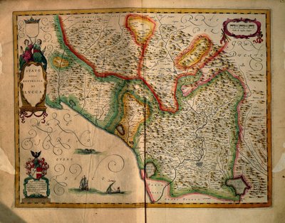 Staat Lucca, Italië, uit Regionum Italiae door Willem Blaeu