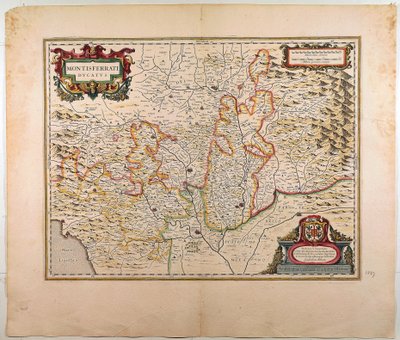 Het hertogdom Monferrato, kaart, kopergravure door Willem Blaeu