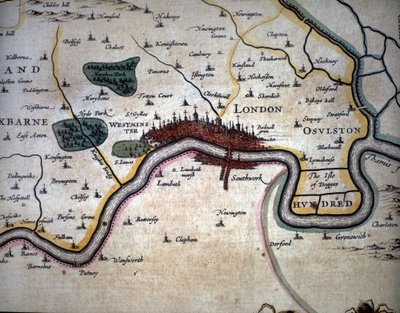 Uitzicht op Londen en zijn omgeving. Atlas door W. Blaeu door Willem Blaeu