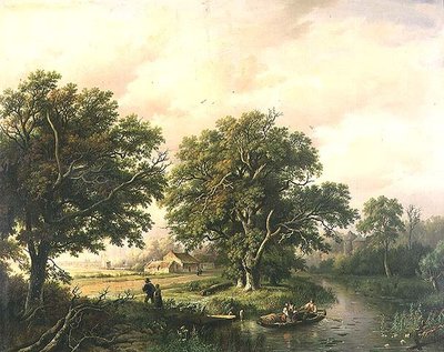 Rivierscène door Willem Bodeman