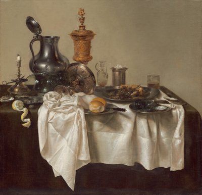 Banketstuk met Gehaktpastei, 1635 door Willem Claesz. Heda