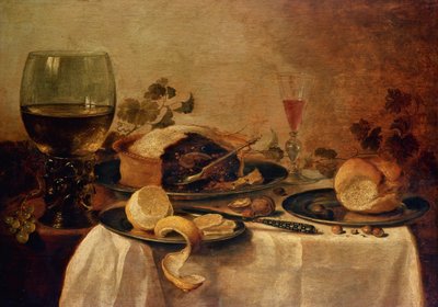 Stilleven met Vruchtentaart, 1635 door Willem Claesz. Heda
