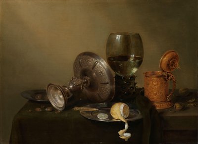 Stilleven met een Vergulde Biertankard door Willem Claesz. Heda