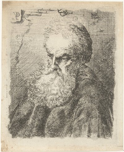 Borstbeeld van een oude man met baard door Willem Cornelis van Dijk