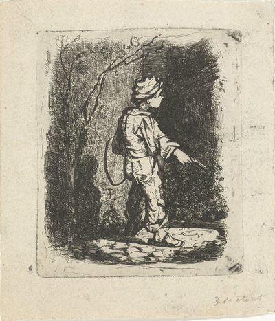 Jongetje met hoepel door Willem Cornelis van Dijk