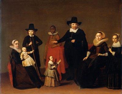 Familiegroep met een Zwarte Man door Willem Cornelisz Duyster