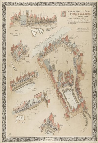 Plattegrond van Oud-Holland, 1895 door Willem Corneliszoon
