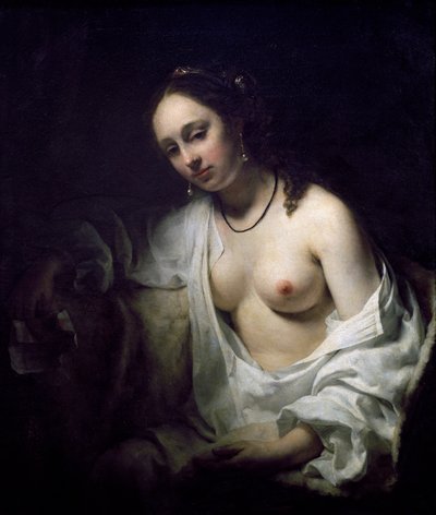 Bathseba ontvangt brief van David, door Willem Drost door Willem Drost