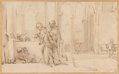 Petrus en Johannes bij de tempelpoort door Willem Drost