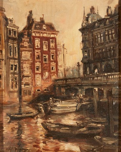 Brug over het kanaal, Rotterdam door Willem Georg Frederik Jansen