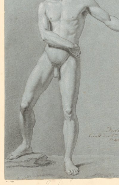 Staand mannelijk naakt, van voren gezien (3e prijs 1810) door Willem Grebner