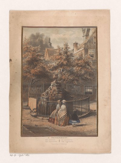Fontein en binnenplaats aan de Prinsengracht in Amsterdam door Willem Hekking jr.