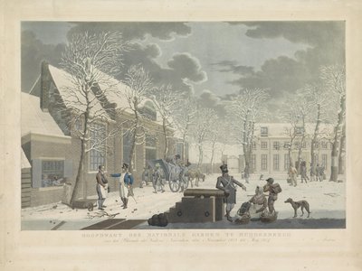 Hoofdwacht van de Nationale Garde te Muiderberg, 1813-1814 door Willem Hendrik Hoogkamer (attributed to)