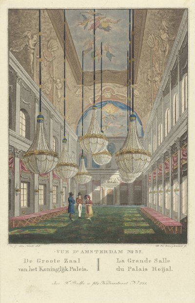 Interieur van het Koninklijk Paleis Amsterdam door Willem Hendrik Hoogkamer